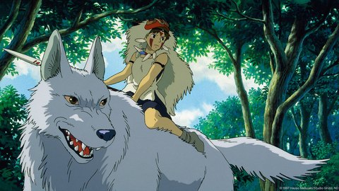 A still from the film Princess Mononoke
