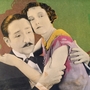 A vintage movie poster titled "Are Parents People?" featuring a couple in a warm embrace, surrounded by colourful, abstract shapes.