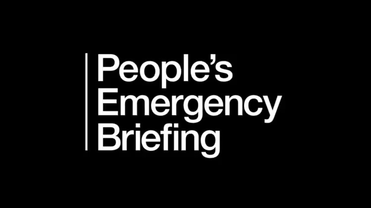 People's Emergency Briefing logo on a black background.