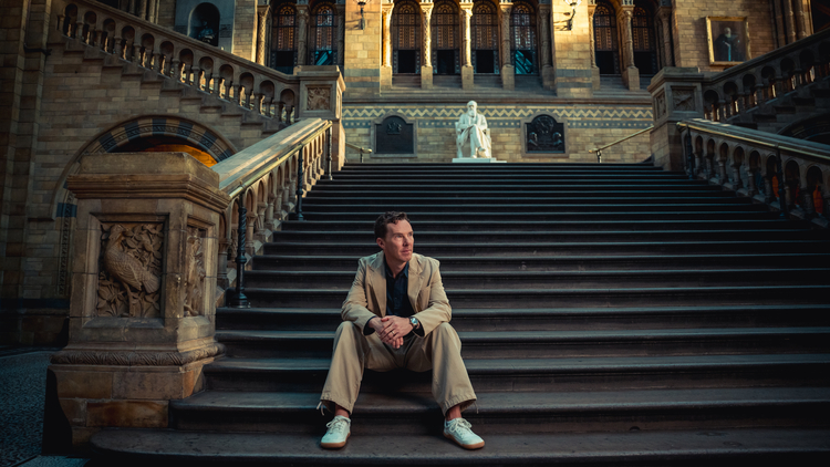 Benedict Cumberbatch filming in the Natural History Museum - London - for How to Live on Earth