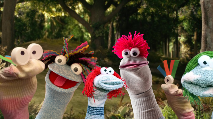 Sock Puppets in a forest