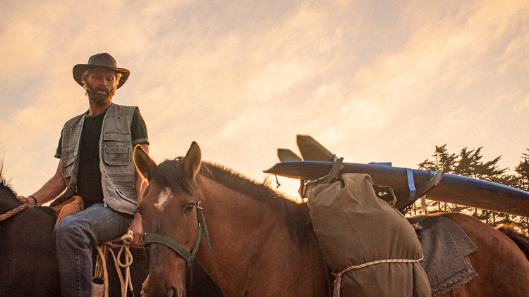 A man on a horse.