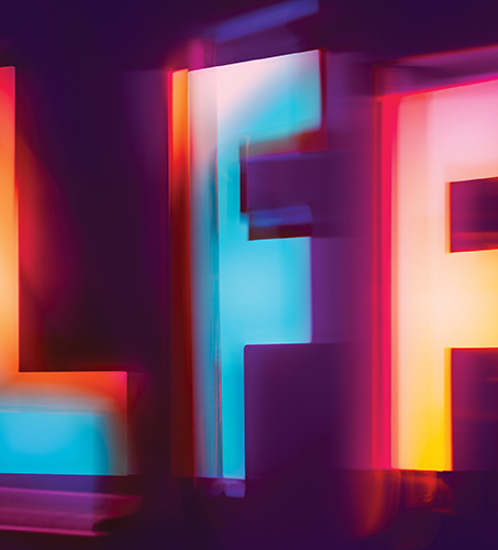 BFI London Film Festival logo with colorful blurred "LFF" letters and event dates 7-18 Oct on a dark purple background.