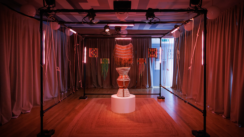 An image of the exhibition The Knot Makers in situ. 